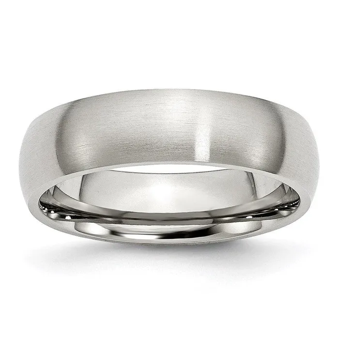 Chisel Rings Stainless Steel 6mm Brushed Band