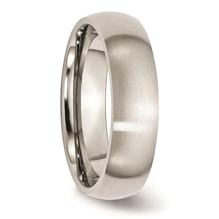 Chisel Rings Stainless Steel 6mm Brushed Band Chisel Rings Stainless Steel 6mm Brushed Band