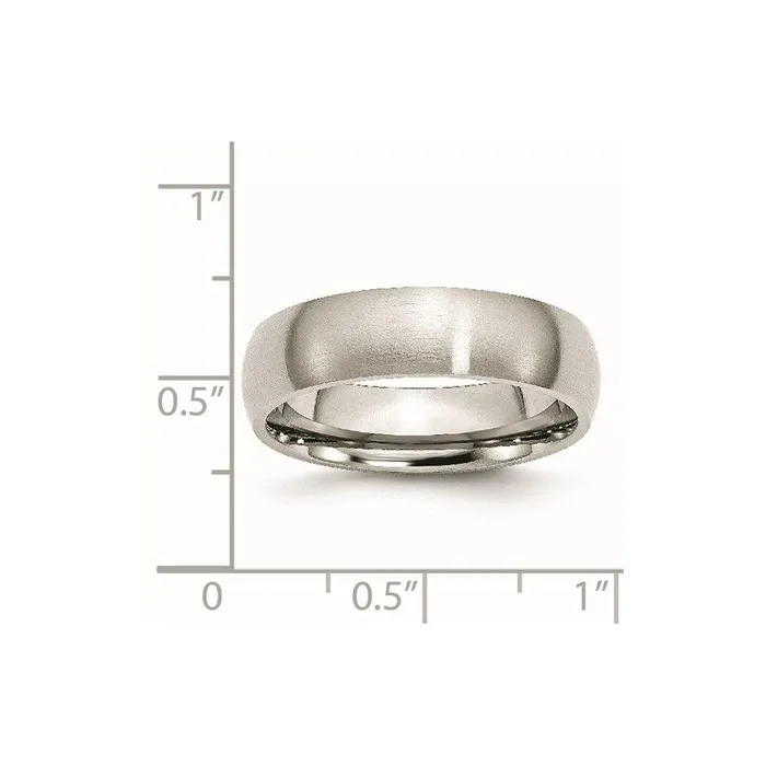 Chisel Rings Stainless Steel 6mm Brushed Band Chisel Rings Stainless Steel 6mm Brushed Band