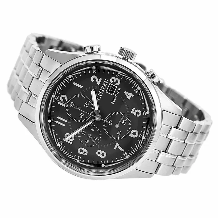 Citizen Mens Chronograph Watch Chandler EcoDrive Matte Grey Dial Steel Bracelet Citizen Bracelets Citizen Mens Chronograph Watch Chandler EcoDrive Matte Grey Dial Steel Bracelet Citizen Bracelets