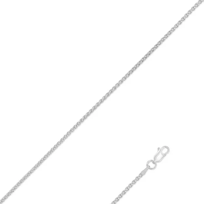 Classic Rings Sterling Silver Rhodium Plated Spiga Chain 24