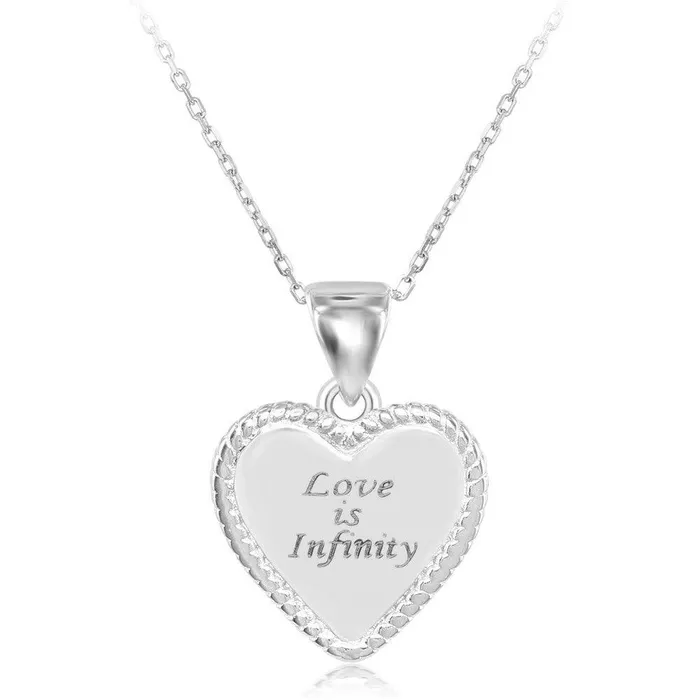 Classic Sterling Silver Love is Infinity Pendant Chain Necklaces