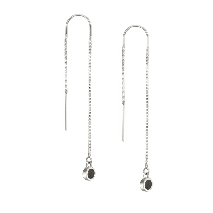 closebymejewelry Earrings Bilateral Cremation Chain Earrings in Sterling Silver closebymejewelry Earrings Bilateral Cremation Chain Earrings in Sterling Silver