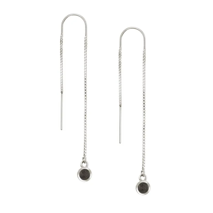 closebymejewelry Earrings Bilateral Cremation Chain Earrings in Sterling Silver