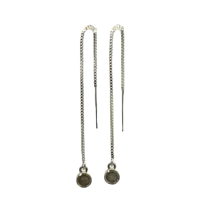 closebymejewelry Earrings Bilateral Cremation Chain Earrings in Sterling Silver
