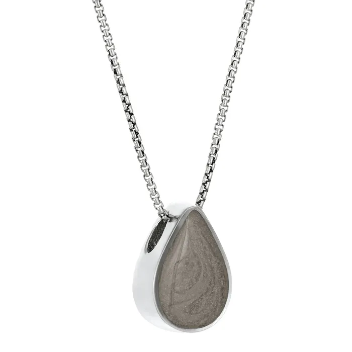 closebymejewelry Necklaces Large Sliding Pear Cremation Necklace in 14K White Gold