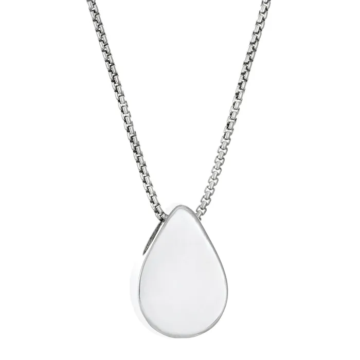 closebymejewelry Necklaces Large Sliding Pear Cremation Necklace in 14K White Gold