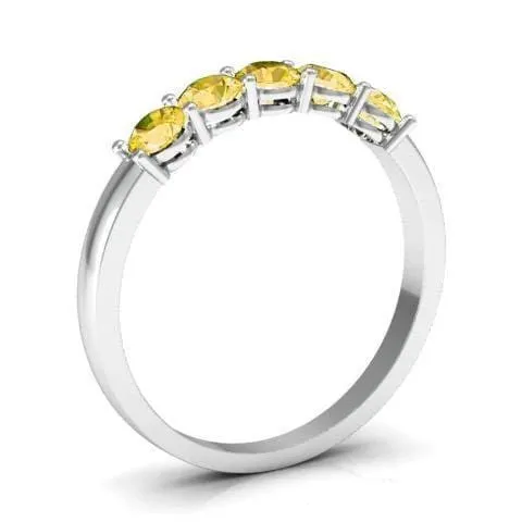 deBebians Rings 050cttw Shared Prong Yellow Sapphire Five Stone Ring