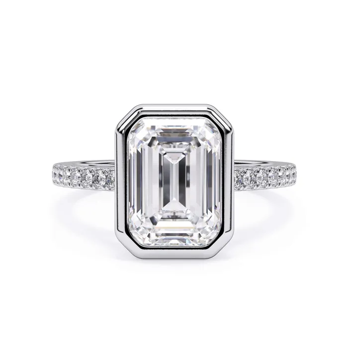 deBebians Rings Diamond Accented Bezel Set Engagement Ring Setting