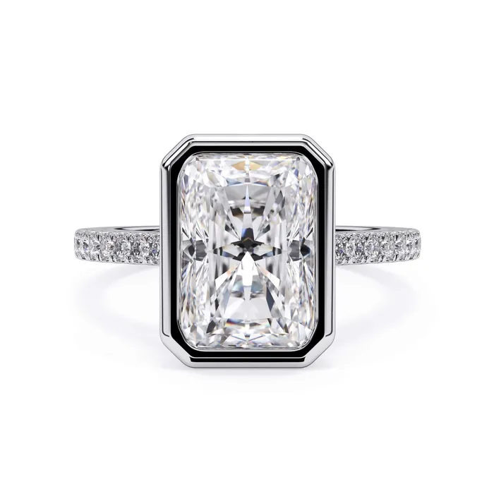 deBebians Rings Diamond Accented Bezel Set Engagement Ring Setting