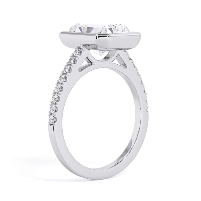 deBebians Rings Diamond Accented Bezel Set Engagement Ring Setting