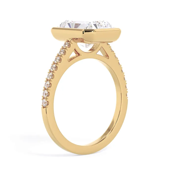 deBebians Rings Diamond Accented Bezel Set Engagement Ring Setting