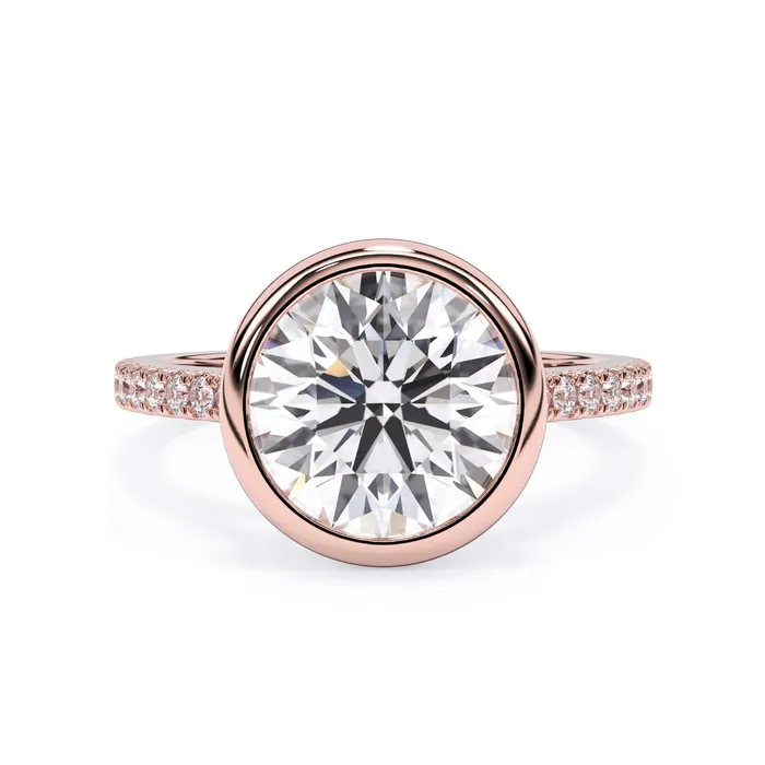 deBebians Rings Diamond Accented Bezel Set Engagement Ring Setting