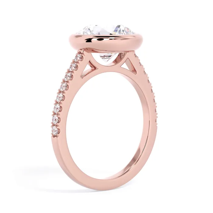 deBebians Rings Diamond Accented Bezel Set Engagement Ring Setting