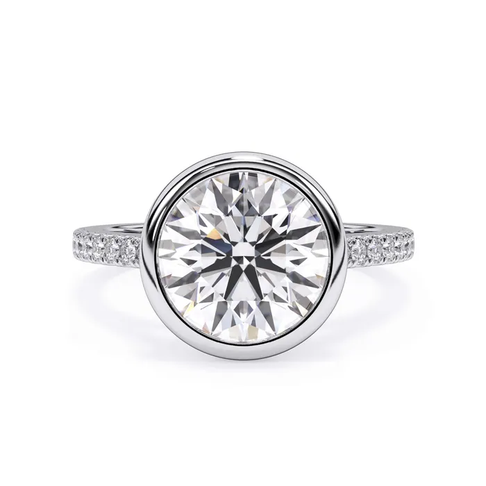 deBebians Rings Diamond Accented Bezel Set Engagement Ring Setting