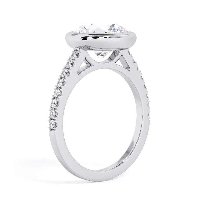 deBebians Rings Diamond Accented Bezel Set Engagement Ring Setting