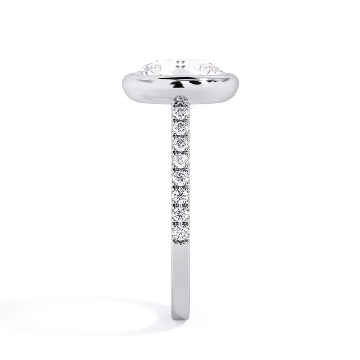 deBebians Rings Diamond Accented Bezel Set Engagement Ring Setting