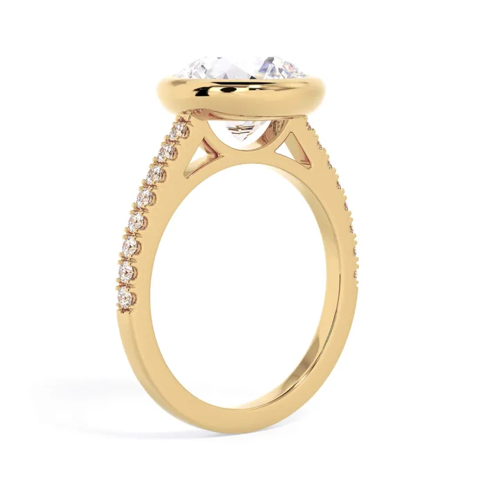 deBebians Rings Diamond Accented Bezel Set Engagement Ring Setting