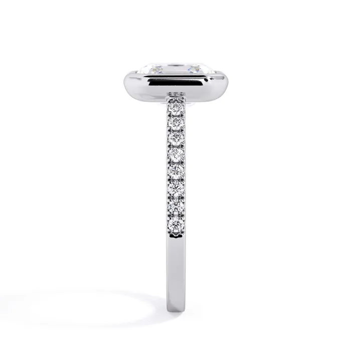 deBebians Rings Diamond Accented Bezel Set Engagement Ring Setting