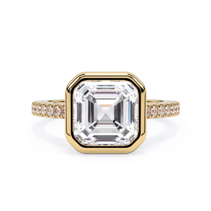 deBebians Rings Diamond Accented Bezel Set Engagement Ring Setting