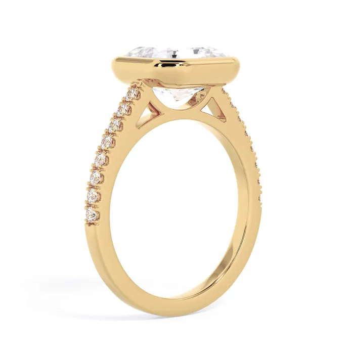 deBebians Rings Diamond Accented Bezel Set Engagement Ring Setting