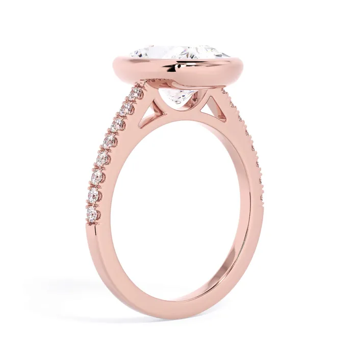 deBebians Rings Diamond Accented Bezel Set Engagement Ring Setting