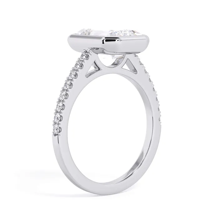 deBebians Rings Diamond Accented Bezel Set Engagement Ring Setting