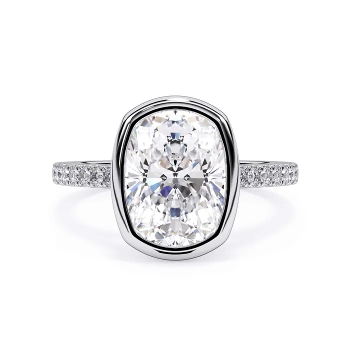 deBebians Rings Diamond Accented Bezel Set Engagement Ring Setting