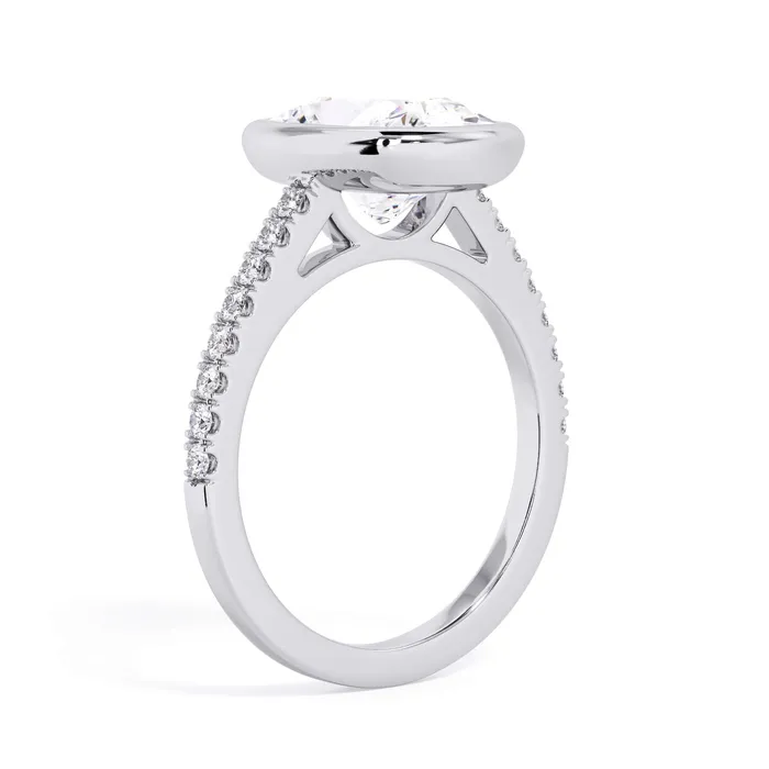 deBebians Rings Diamond Accented Bezel Set Engagement Ring Setting