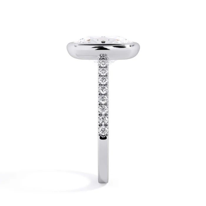 deBebians Rings Diamond Accented Bezel Set Engagement Ring Setting