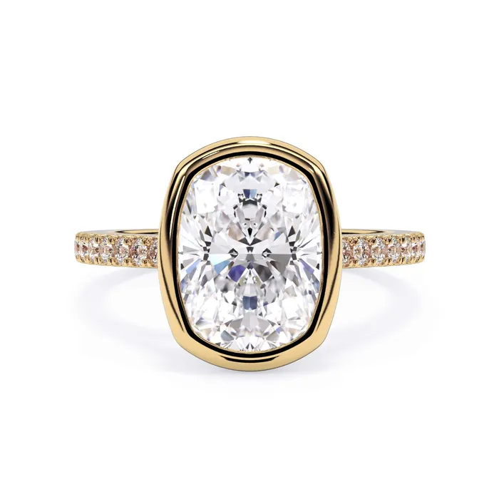 deBebians Rings Diamond Accented Bezel Set Engagement Ring Setting