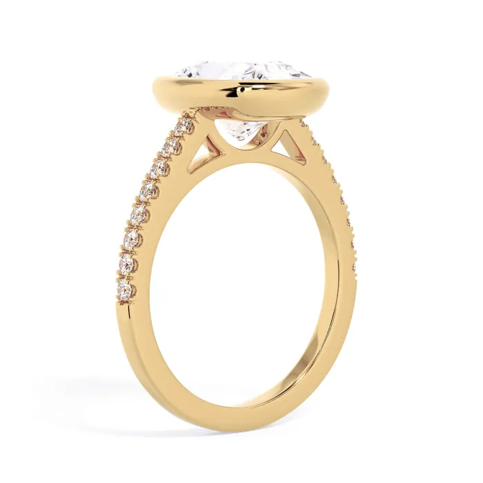 deBebians Rings Diamond Accented Bezel Set Engagement Ring Setting