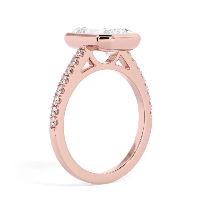 deBebians Rings Diamond Accented Bezel Set Engagement Ring Setting