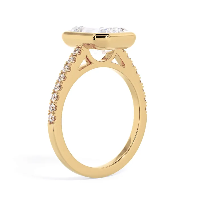 deBebians Rings Diamond Accented Bezel Set Engagement Ring Setting