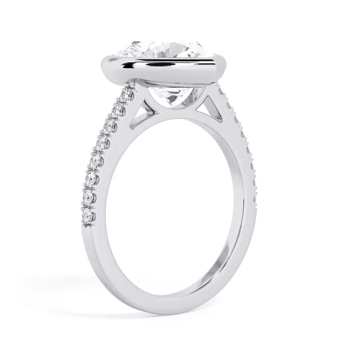 deBebians Rings Diamond Accented Bezel Set Engagement Ring Setting
