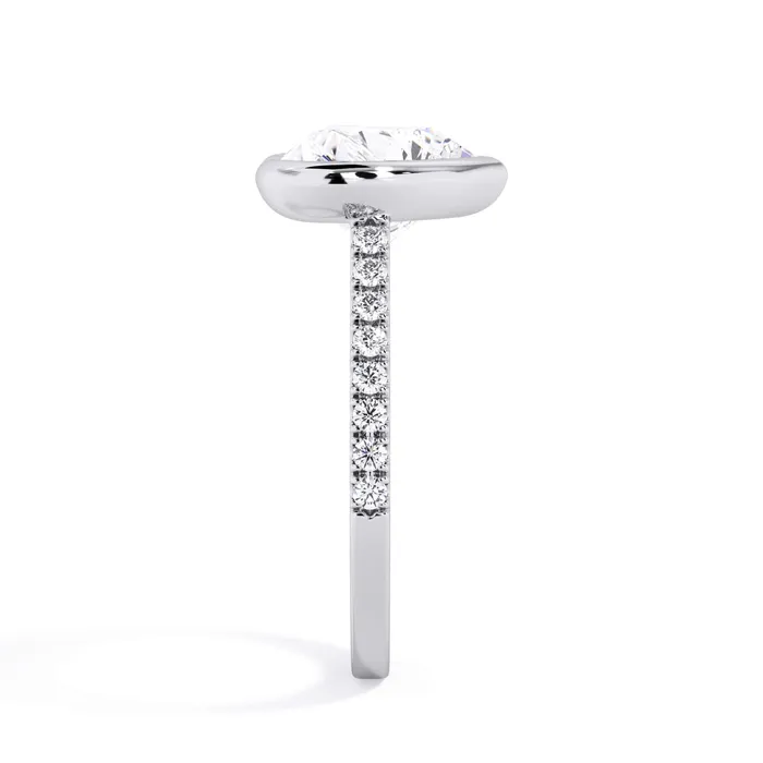 deBebians Rings Diamond Accented Bezel Set Engagement Ring Setting