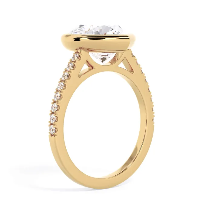 deBebians Rings Diamond Accented Bezel Set Engagement Ring Setting