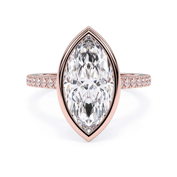 deBebians Rings Diamond Accented Bezel Set Engagement Ring Setting