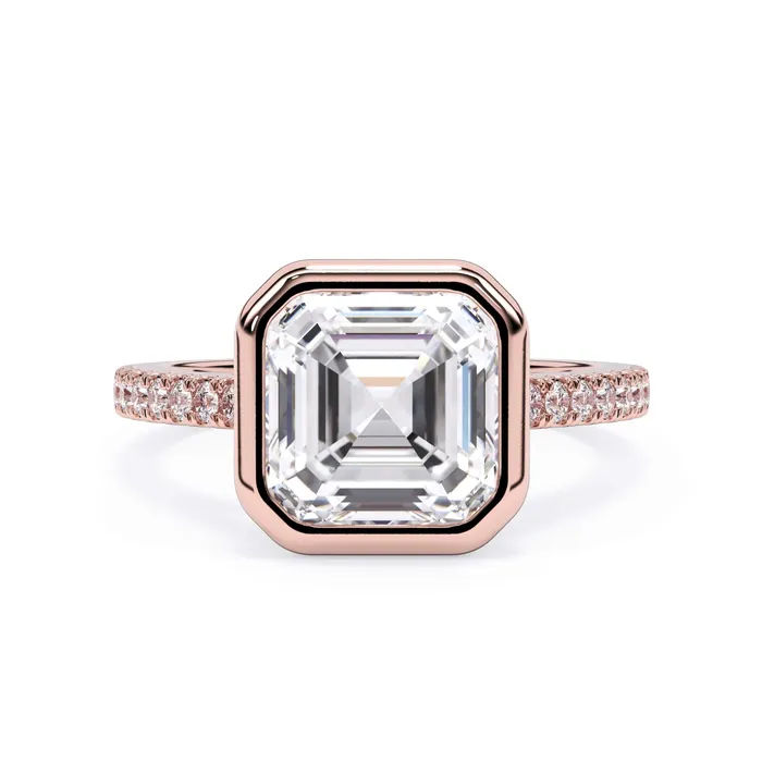 deBebians Rings Diamond Accented Bezel Set Engagement Ring Setting
