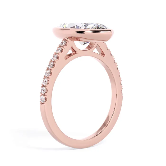 deBebians Rings Diamond Accented Bezel Set Engagement Ring Setting