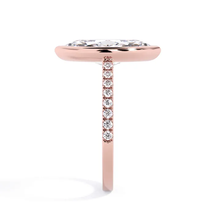 deBebians Rings Diamond Accented Bezel Set Engagement Ring Setting