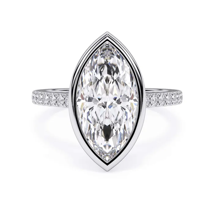 deBebians Rings Diamond Accented Bezel Set Engagement Ring Setting