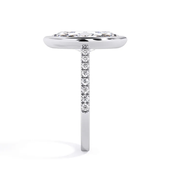 deBebians Rings Diamond Accented Bezel Set Engagement Ring Setting