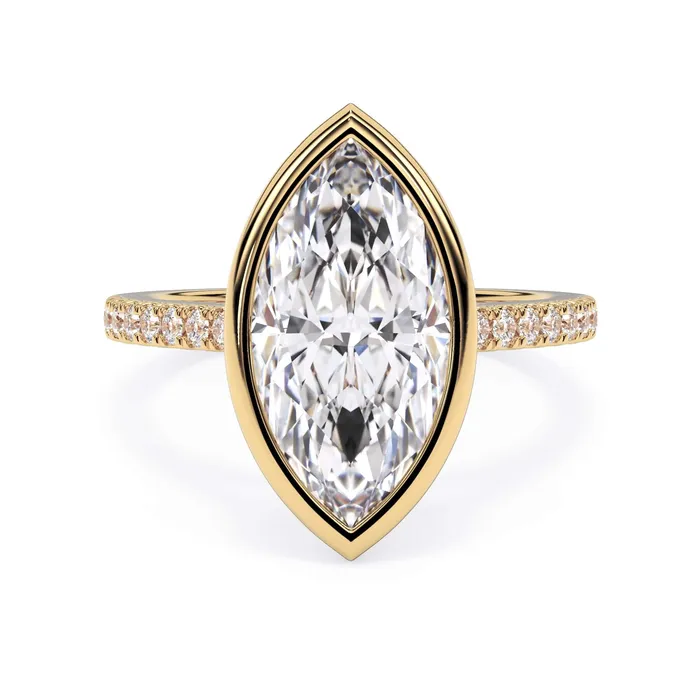 deBebians Rings Diamond Accented Bezel Set Engagement Ring Setting