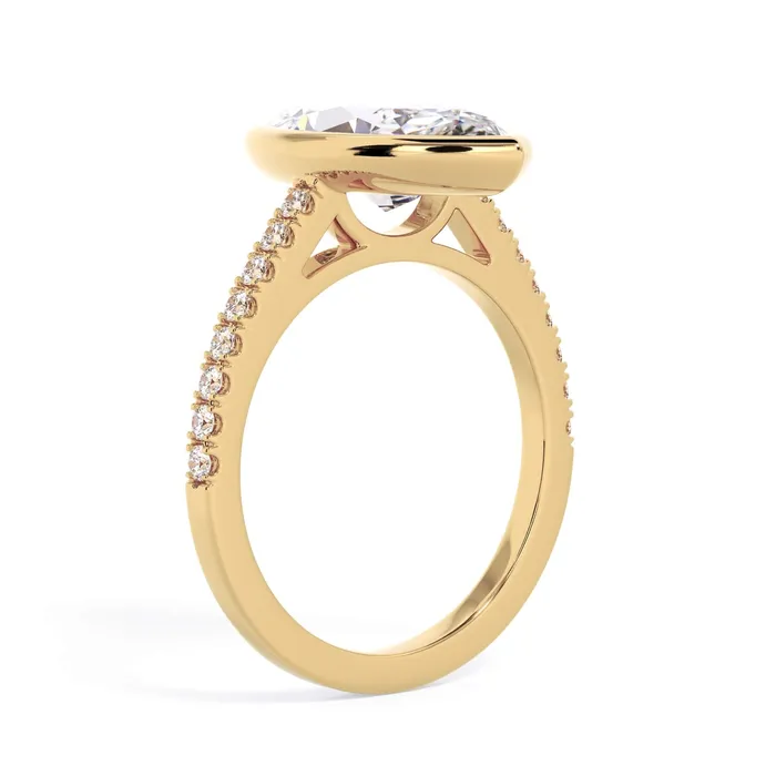 deBebians Rings Diamond Accented Bezel Set Engagement Ring Setting
