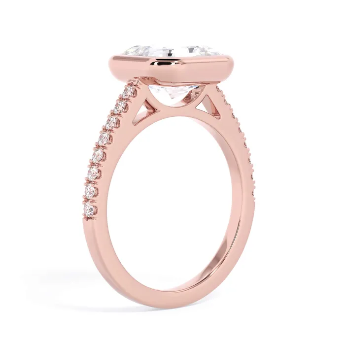 deBebians Rings Diamond Accented Bezel Set Engagement Ring Setting
