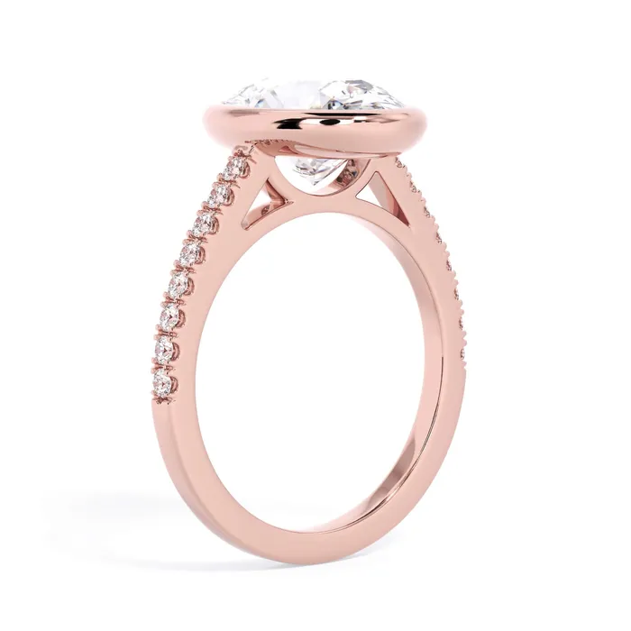 deBebians Rings Diamond Accented Bezel Set Engagement Ring Setting