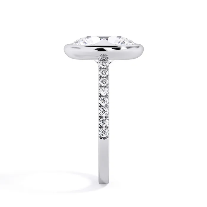 deBebians Rings Diamond Accented Bezel Set Engagement Ring Setting