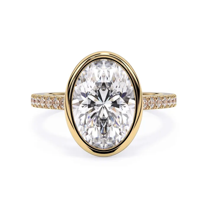 deBebians Rings Diamond Accented Bezel Set Engagement Ring Setting