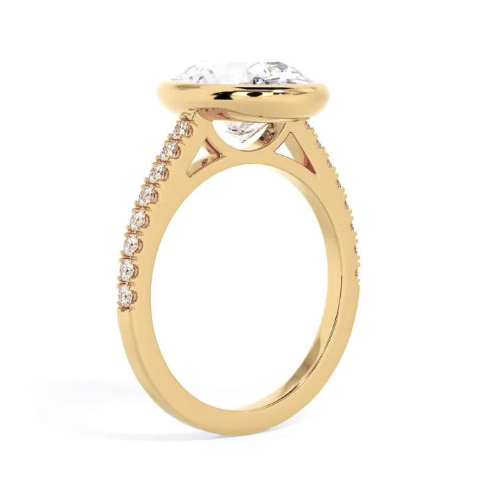 deBebians Rings Diamond Accented Bezel Set Engagement Ring Setting
